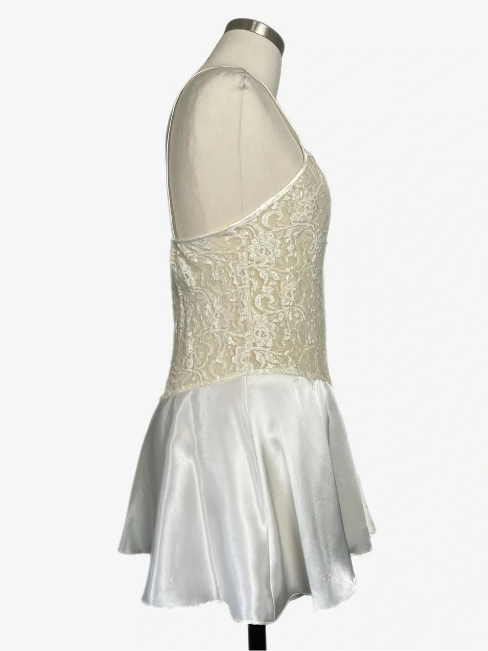 Vintage Unforgettable White sheer lace sequin slip lingerie coquette bridal S - Picture 6 of 13